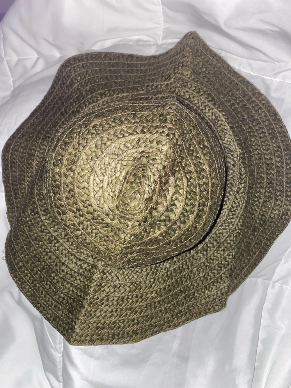 GAP Olive/Brown Braided Straw Sun Hat 100% Paper